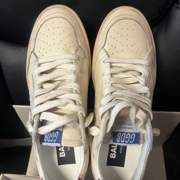 Golden Goose Ball Star LTD Sneakers In Ivory Size-7.5 NEW - Picture 6 of 9
